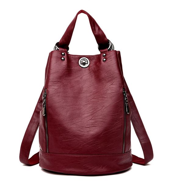 backpack women bag bucket type turn lock youth leisure school bag soft pu leather european and american trend female backpack
backpack women bag bucket type turn lock youth leisure school bag soft pu leather european and american trend female backpack