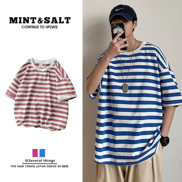 summer short-sleeved t shirt men's fashion casual cotton t-shirt men streetwear wild hip hop loose striped tshirt mens s-3xl, White;black
summer short-sleeved t shirt men's fashion casual cotton t-shirt men streetwear wild hip hop loose striped tshirt mens s-3xl, White;black