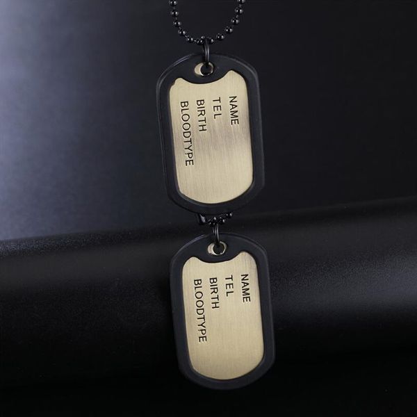 pendant necklaces stainless steel man necklace army nameplate dog tags men's link chain jewelry note double, Silver
pendant necklaces stainless steel man necklace army nameplate dog tags men's link chain jewelry note double, Silver