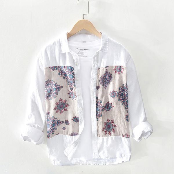 2020 spring shirts men turn-down collar loose 100%linen fashion patchwork shirt male plus size brand clothing y2540, White;black
2020 spring shirts men turn-down collar loose 100%linen fashion patchwork shirt male plus size brand clothing y2540, White;black