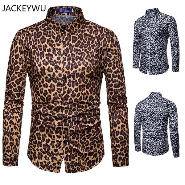 men's casual shirts leopard print shirt 2021 fashion nightclub party prom men slim long sleeve hawaiian male camisa hombre, White;black
men's casual shirts leopard print shirt 2021 fashion nightclub party prom men slim long sleeve hawaiian male camisa hombre, White;black