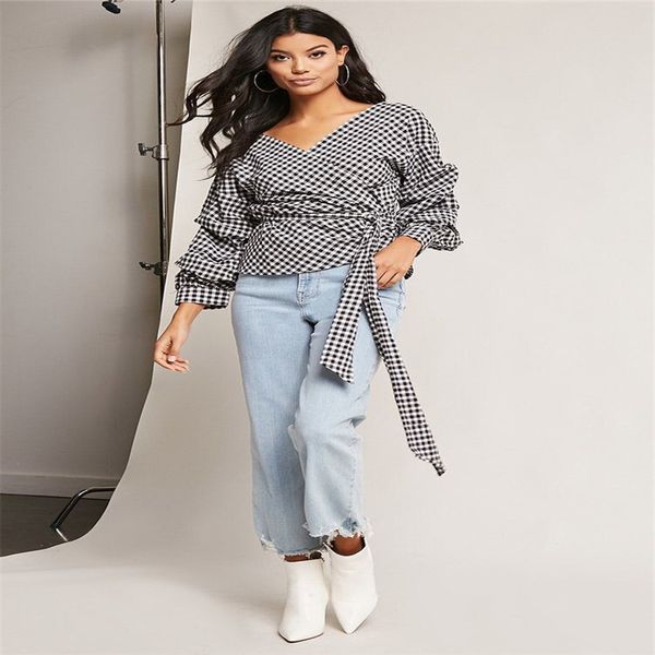 sell spring summer stylish women long sleeve v-neck plaid bow knot loose blouse casual shirt casual pullovers clothes, White
sell spring summer stylish women long sleeve v-neck plaid bow knot loose blouse casual shirt casual pullovers clothes, White