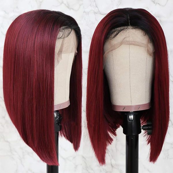 1b/99j burgundy ombre 13x4 lace front human hair wigs short bob wig 150% density brazilian remy hair bleached knots slove rosa, Black
1b/99j burgundy ombre 13x4 lace front human hair wigs short bob wig 150% density brazilian remy hair bleached knots slove rosa, Black