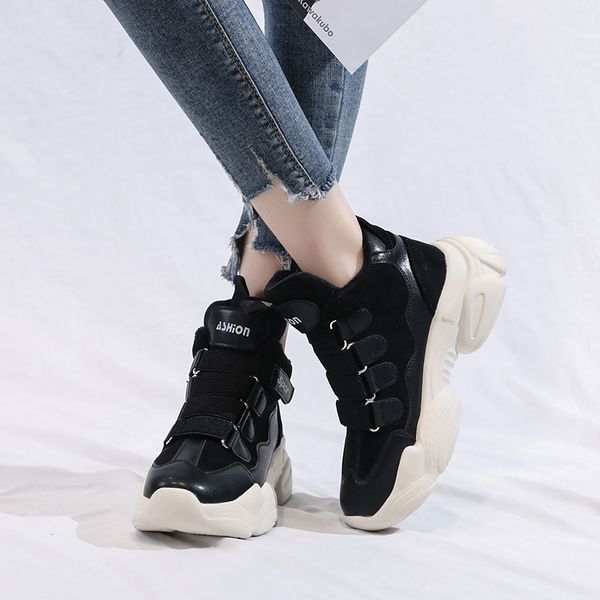 2019 new spor fur lining thermal suede ankle boots women height increasing 5 cm high sneakers women trendy casual shoes, Black
2019 new spor fur lining thermal suede ankle boots women height increasing 5 cm high sneakers women trendy casual shoes, Black