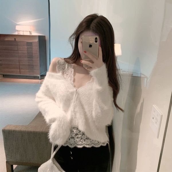 women's knits & tees style off shoulder slash neck knitted cardigans ins spring autumn winter clothes woman sweater ulzzang two piece s, White
women's knits & tees style off shoulder slash neck knitted cardigans ins spring autumn winter clothes woman sweater ulzzang two piece s, White