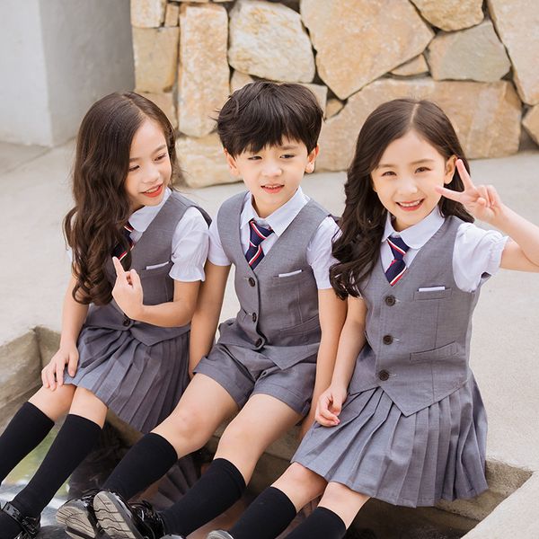 gray kindergarten primary school uniform kid clothes summer kids tracksuit boys clothes girls sets clothing group outfits, White
gray kindergarten primary school uniform kid clothes summer kids tracksuit boys clothes girls sets clothing group outfits, White