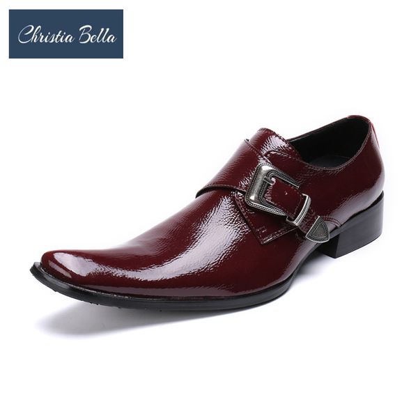 christia bella new fashion solid patent leather men office shoes plus size buckle strap square toe formal party dress shoes, Black
christia bella new fashion solid patent leather men office shoes plus size buckle strap square toe formal party dress shoes, Black