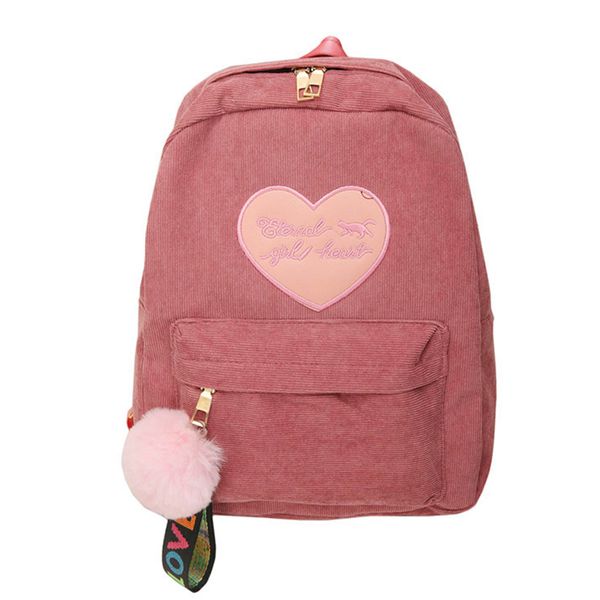 student backpack women's woolen cloth casual large-capacity school bag wild solid color student school bag heart-shaped pattern
student backpack women's woolen cloth casual large-capacity school bag wild solid color student school bag heart-shaped pattern