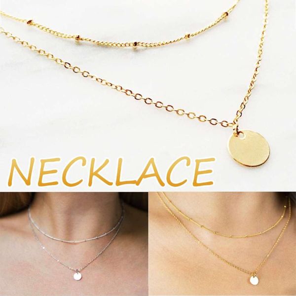 double layer choker wide chain necklaces for women girls party simple jewelry wonderful gift 38-45 + 5cm extension chain, Silver
double layer choker wide chain necklaces for women girls party simple jewelry wonderful gift 38-45 + 5cm extension chain, Silver