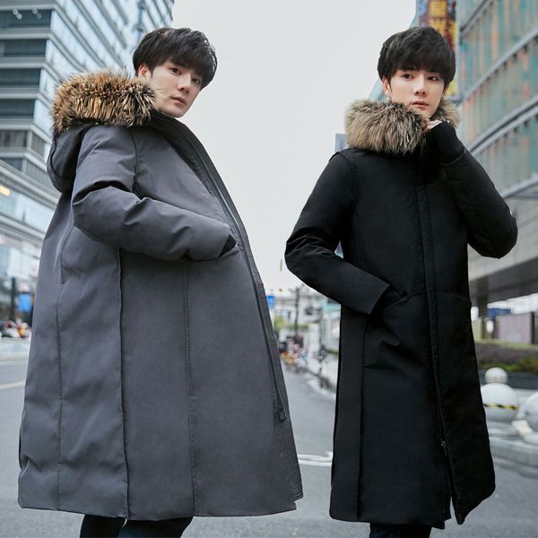 new winter down jacket men thick down coat men's fashion casual hooded long jacket, Black
new winter down jacket men thick down coat men's fashion casual hooded long jacket, Black