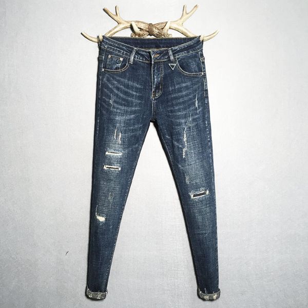 autumn new jeans men's slim feet pants hole trousers skinny jeans men streetwear men clothes 2018 hip hop denim, Blue
autumn new jeans men's slim feet pants hole trousers skinny jeans men streetwear men clothes 2018 hip hop denim, Blue