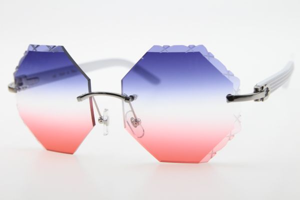 4189706 rimless white plank sunglasses white aztec glasses with box carved blue red lens new fashion classic sunglasses, White;black
4189706 rimless white plank sunglasses white aztec glasses with box carved blue red lens new fashion classic sunglasses, White;black