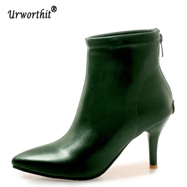 2019 spring elegant women thin high heels leather boots winter warm fur green apricot ankle boots big size 34-46 shoes, Black
2019 spring elegant women thin high heels leather boots winter warm fur green apricot ankle boots big size 34-46 shoes, Black
