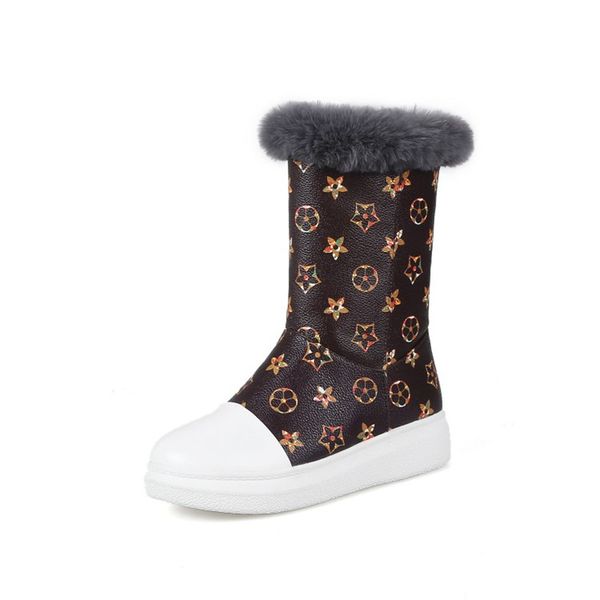 vogue nice new women winter snow boots mid-calf solid flats winter pu boots women warm plush lady, Black
vogue nice new women winter snow boots mid-calf solid flats winter pu boots women warm plush lady, Black