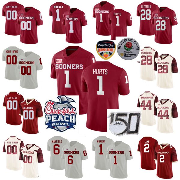 Oklahoma Sooners College Football Jerseys Trey Sermon Jersey Samaje Perine Ceedee Lamb Sam Bradford Lee Morris Mens Customize Stitched