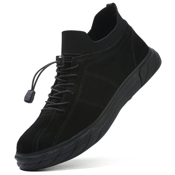 large size men leisure steel toe covers working safety shoes construction site worker security shoe cow leather boots protection, Black
large size men leisure steel toe covers working safety shoes construction site worker security shoe cow leather boots protection, Black