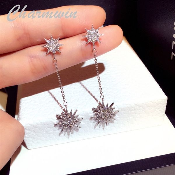 charmwin new silver needle long earrings dangle earrings for women rhinestones sun flower drop earrings fashion jewelry pe1912
charmwin new silver needle long earrings dangle earrings for women rhinestones sun flower drop earrings fashion jewelry pe1912