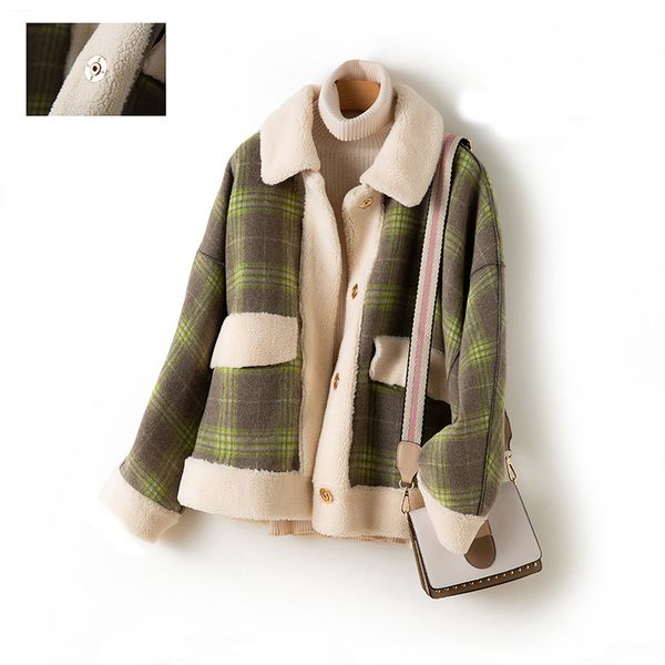 2019 thick plaid women's winter lambs wool coats casual fashion short woman warm wool blends long coats female, Black
2019 thick plaid women's winter lambs wool coats casual fashion short woman warm wool blends long coats female, Black