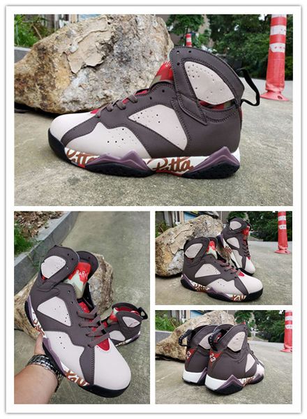 2019 new big kid jumpman men patta x 7 og sp basketball shoes retro shimmer 7s tough red-velvet brown crimson sports sneakers shoe, Black
2019 new big kid jumpman men patta x 7 og sp basketball shoes retro shimmer 7s tough red-velvet brown crimson sports sneakers shoe, Black
