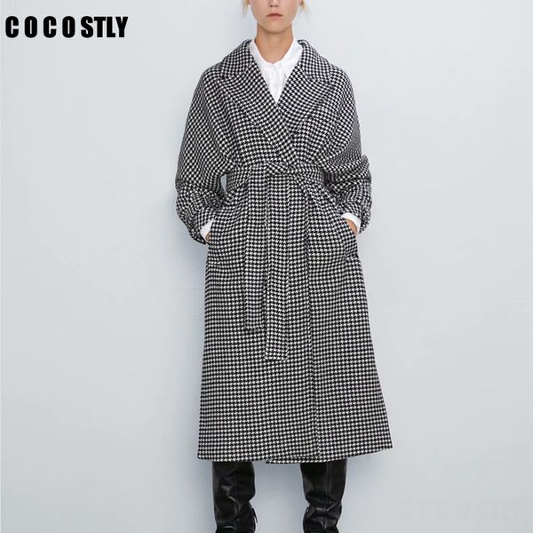 autumn winter houndstooth vintage long wool coats women chic sashes pockets elegant office jacket outwear female coat feminine, Black
autumn winter houndstooth vintage long wool coats women chic sashes pockets elegant office jacket outwear female coat feminine, Black