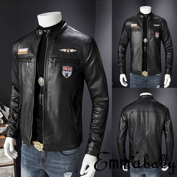 emmababy mens retro style zipped biker jacket real leather soft coat factory black casual ing, Black;brown
emmababy mens retro style zipped biker jacket real leather soft coat factory black casual ing, Black;brown