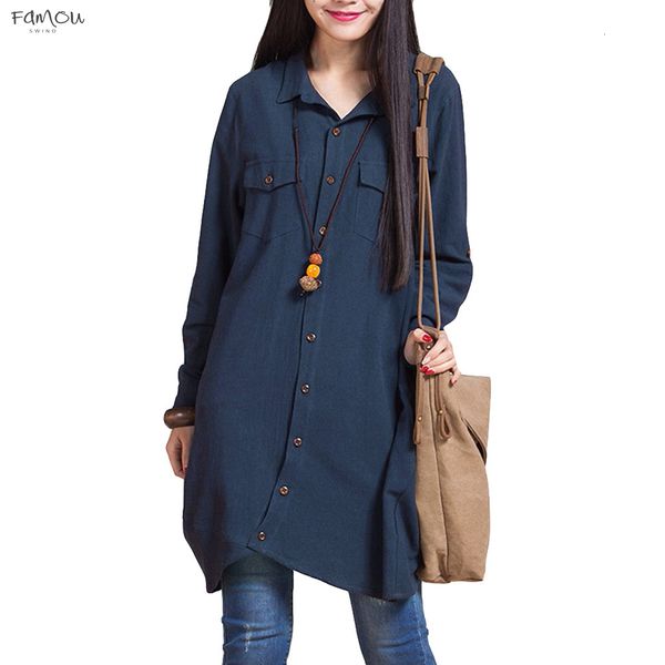 Women Linen Blouse Ladies Long Shirt Plus Size Women Tops Long Sleeve Button Vintage Women Blouses Casual Of Fashion 2019 Spring
Women Linen Blouse Ladies Long Shirt Plus Size Women Tops Long Sleeve Button Vintage Women Blouses Casual Of Fashion 2019 Spring