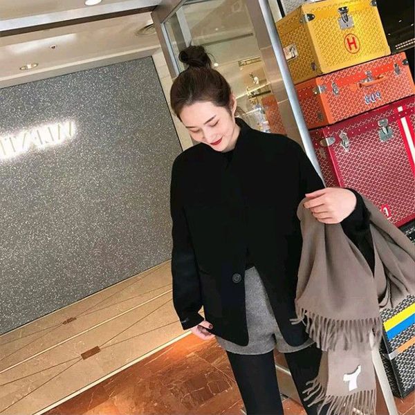 hsu women's fashion solid color short long sleeve woolen and woolen coat blouses long coat women plus size lingerie manteau, Black
hsu women's fashion solid color short long sleeve woolen and woolen coat blouses long coat women plus size lingerie manteau, Black