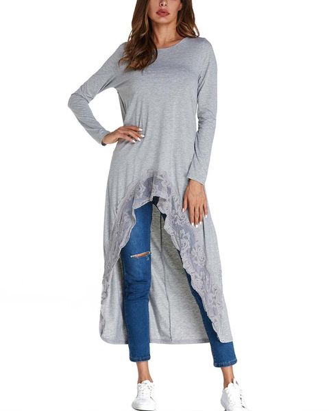 2019 autumn women patchwork lace blouse casual loose pullover long sleeve round neck female tee shirts long blusas, White
2019 autumn women patchwork lace blouse casual loose pullover long sleeve round neck female tee shirts long blusas, White