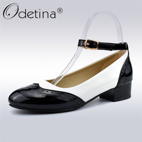 odetina new fashion women saddle shoes black and white oxford shoes buckle ankle strap pumps low heel round toe big size 34-48
odetina new fashion women saddle shoes black and white oxford shoes buckle ankle strap pumps low heel round toe big size 34-48