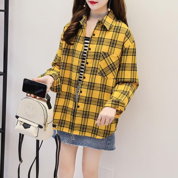 2020 cotton spring and autumn new plaid shirt female long-sleeved cotton large size shirt wild student korean coat, White
2020 cotton spring and autumn new plaid shirt female long-sleeved cotton large size shirt wild student korean coat, White