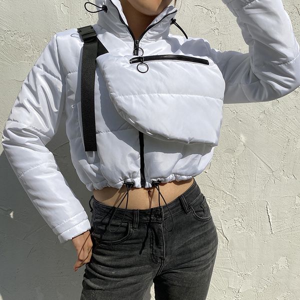 женщины светоотражающие parka зима асимметричная короткая куртка с кулиской outwear роскошный высокий воротник ватные пальто bomber ватник, Black
женщины светоотражающие parka зима асимметричная короткая куртка с кулиской outwear роскошный высокий воротник ватные пальто bomber ватник, Black
