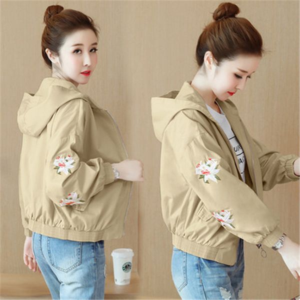 women's jackets 2019 new spring autumn loose short hooded thin section windbreaker coats girls outerwear xa59, Tan;black
women's jackets 2019 new spring autumn loose short hooded thin section windbreaker coats girls outerwear xa59, Tan;black