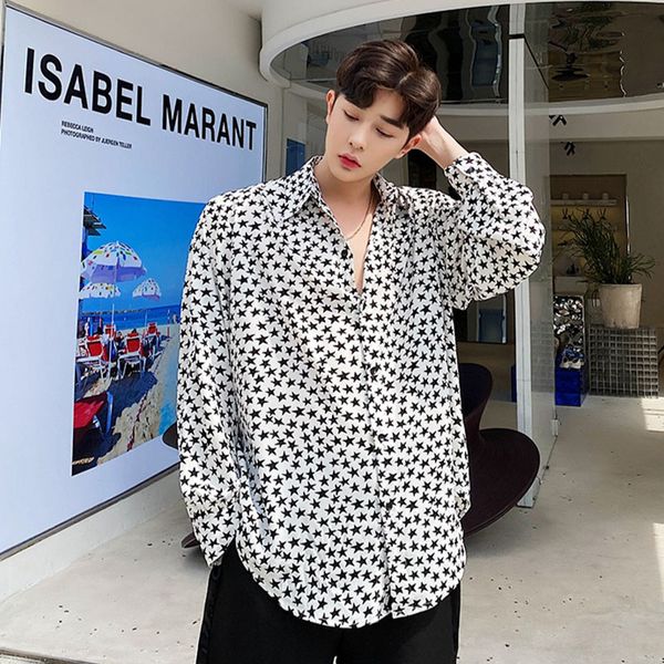 male vintage fashion streetstyle hip hop dress shirt men spring summer new star print long sleeve casual shirt, White;black
male vintage fashion streetstyle hip hop dress shirt men spring summer new star print long sleeve casual shirt, White;black