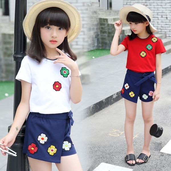 2020 new summer toddler teens girls clothes t-shirt shorts 2pcs flower kids suits for girls casual cotton children clothing set, White
2020 new summer toddler teens girls clothes t-shirt shorts 2pcs flower kids suits for girls casual cotton children clothing set, White