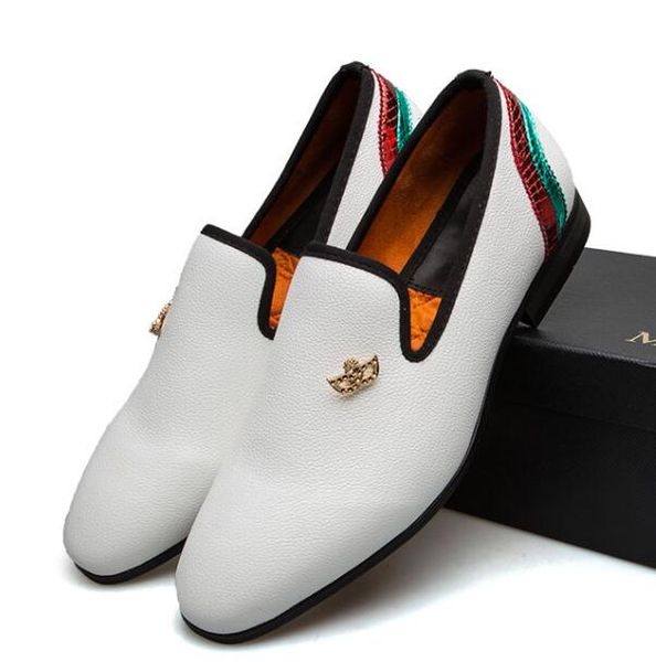 2019 fashion designer shoes white metal casual shoes handmade color stripe decor shoes classic streetwear men loafers, Black
2019 fashion designer shoes white metal casual shoes handmade color stripe decor shoes classic streetwear men loafers, Black