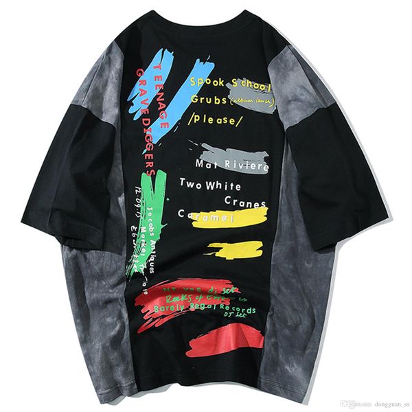 t-shirt word patchwork letters graffiti cotton retro hip-hop t-shirt summer street short sleeve tee, White;black
t-shirt word patchwork letters graffiti cotton retro hip-hop t-shirt summer street short sleeve tee, White;black