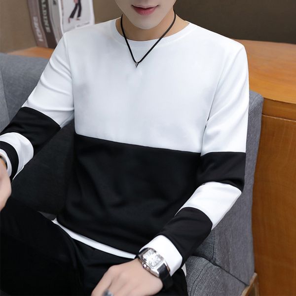 long sleeve autumn polyester t-shirt male patchwork casual jacket men sweatshirt crew neck pullover fashion tops spring, Black
long sleeve autumn polyester t-shirt male patchwork casual jacket men sweatshirt crew neck pullover fashion tops spring, Black