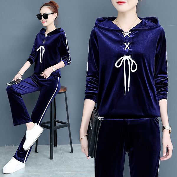women two piece set velvet tracksuit fashion pullover hoodies + pants female autumn outfits ladies elegant bandage sporting suit, Gray
women two piece set velvet tracksuit fashion pullover hoodies + pants female autumn outfits ladies elegant bandage sporting suit, Gray
