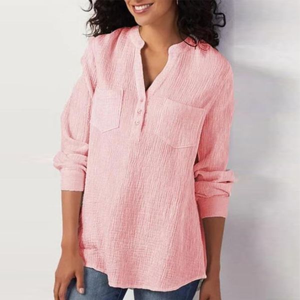 women summer cotton linen blouse shirts elegant v-neck long sleeve pullover ladies autumn soild plus size blusa streetwear, White
women summer cotton linen blouse shirts elegant v-neck long sleeve pullover ladies autumn soild plus size blusa streetwear, White