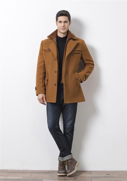 fashion solid with double neck man slim woolen overcoat designer thick winter man wool blends, Black
fashion solid with double neck man slim woolen overcoat designer thick winter man wool blends, Black