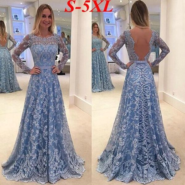 evening dresses long 2019 new fashion women's long sleeve backless blue full lace a-line formal party gowns, White;black
evening dresses long 2019 new fashion women's long sleeve backless blue full lace a-line formal party gowns, White;black