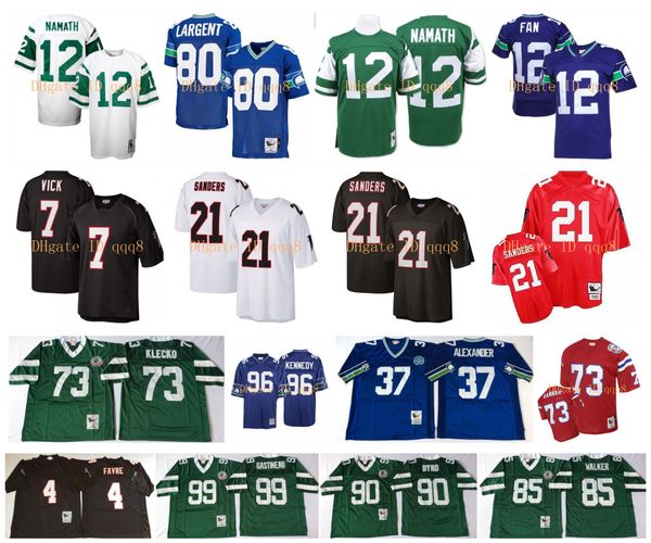 retro jersey 21 deion sanders 4 brett favre 7 michael vick 12 joe namath 73 joe klecko 80 steve largent 12th fan mark gastine m&n football, Black
retro jersey 21 deion sanders 4 brett favre 7 michael vick 12 joe namath 73 joe klecko 80 steve largent 12th fan mark gastine m&n football, Black