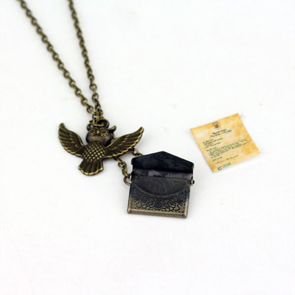 hp harry movie series jewelry vintage bronze hogwarts school post envelope owl pendant jewelry for men and women mysterious gift, Silver
hp harry movie series jewelry vintage bronze hogwarts school post envelope owl pendant jewelry for men and women mysterious gift, Silver