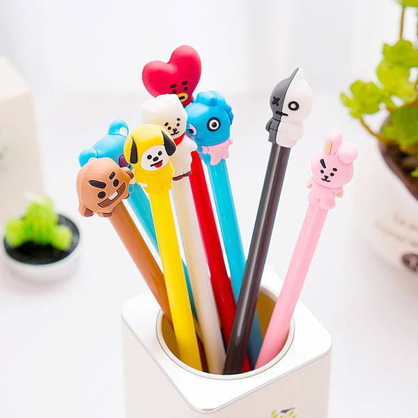 BTS Bangtang Boys Gel Pen Cartoon 0.5 mm Shooky Tata Chimmy Rj black ink Signature Pen School writing Supplies Promotional Gift
BTS Bangtang Boys Gel Pen Cartoon 0.5 mm Shooky Tata Chimmy Rj black ink Signature Pen School writing Supplies Promotional Gift