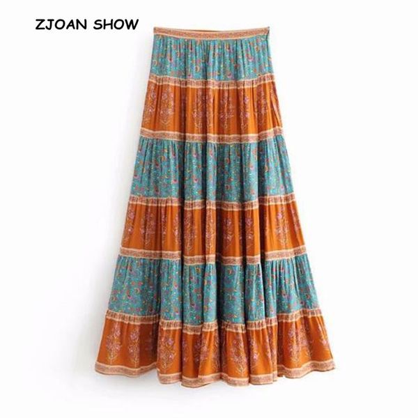 bohemian contrast color floral print swing skirt maxi long ethnic 2018 women zipper waist patchwork ruched a-line beach skirts, Black
bohemian contrast color floral print swing skirt maxi long ethnic 2018 women zipper waist patchwork ruched a-line beach skirts, Black