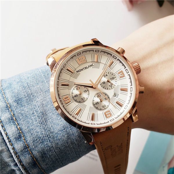 men's designer fashion luxury watch brand men's leather strap sport quartz stainless steel dial military business clocks, Slivery;brown
men's designer fashion luxury watch brand men's leather strap sport quartz stainless steel dial military business clocks, Slivery;brown