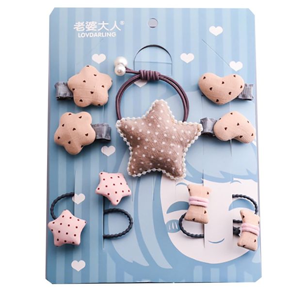 9-piece fashion hair rope five-pointed star high elastic ferrule rope korea small fresh simple personality beautiful, Brown
9-piece fashion hair rope five-pointed star high elastic ferrule rope korea small fresh simple personality beautiful, Brown