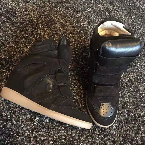 luxury designer genuine leather isabel bekett leather-trimmed suede wedge sneakers women marant fashion show paris shoes, Black
luxury designer genuine leather isabel bekett leather-trimmed suede wedge sneakers women marant fashion show paris shoes, Black