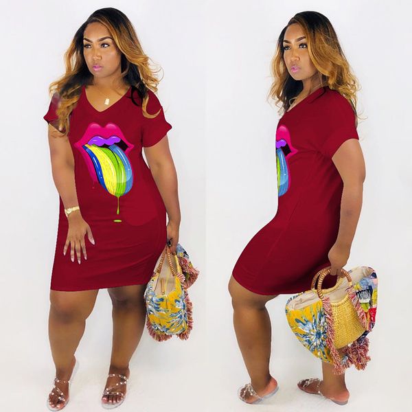 womens designer casual dress colorful tongue printed summer short sleeve tshirt dress womens plus size dresses, Black;gray
womens designer casual dress colorful tongue printed summer short sleeve tshirt dress womens plus size dresses, Black;gray