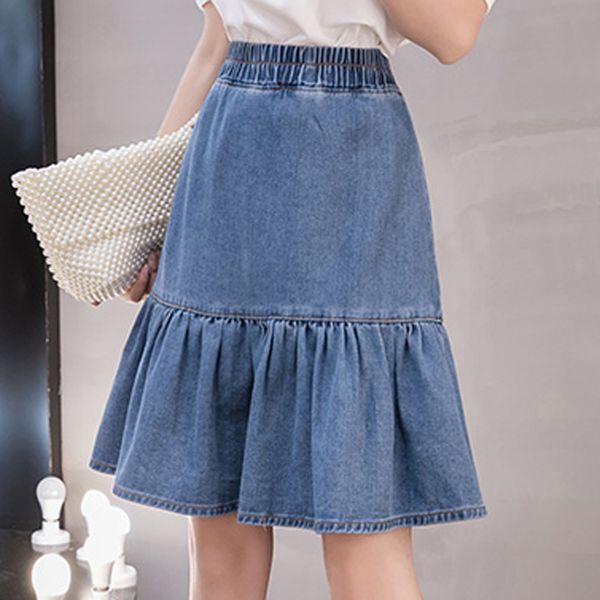 female jeans skirt plus size s-5xl elastic high waist cowboy fashion women vintage casual washed flounced denim skirt, Black
female jeans skirt plus size s-5xl elastic high waist cowboy fashion women vintage casual washed flounced denim skirt, Black